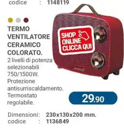 Cfadda Termo ventilatore ceramico colorato offerta