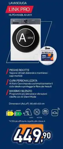 Unieuro Link Pro lavasciuga offerta