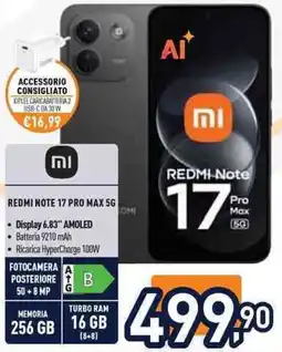 Unieuro Redmi Note 17 Pro Max 5G offerta