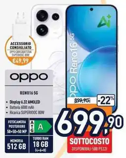 Unieuro Oppo Reno16 5G offerta
