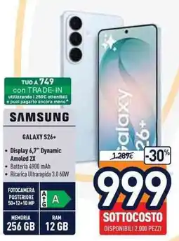 Unieuro Samsung Galaxy S26+ offerta