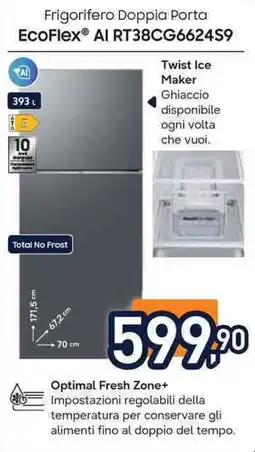 Unieuro Frigorifero Doppia Porta EcoFlex® AI offerta