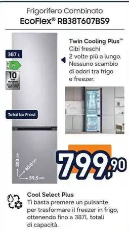 Unieuro Frigorifero Combinato EcoFlex® RB38T607BS9 offerta