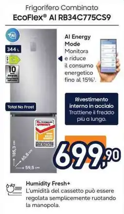 Unieuro Frigorifero Combinato EcoFlex® AI offerta