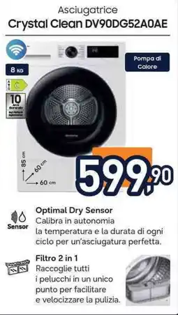 Unieuro Asciugatrice Crystal Clean offerta