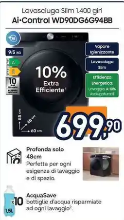 Unieuro Lavasciuga Slim Ai-Control offerta