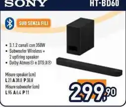 Unieuro Sony sub senza fili offerta