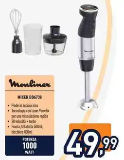 Unieuro Moulinex mixer DD6738 offerta