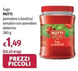 Futura Supermercati Sugo Mutti pomodoro e basilico offerta