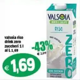 Il Castoro Supermercati ValsOia riso drink zero zuccheri offerta
