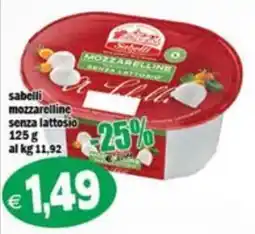 Il Castoro Supermercati sabelli mozzarelline senza lattosio offerta