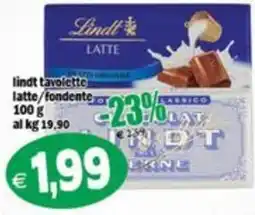 Il Castoro Supermercati Lindt tavolette latte/fondente offerta