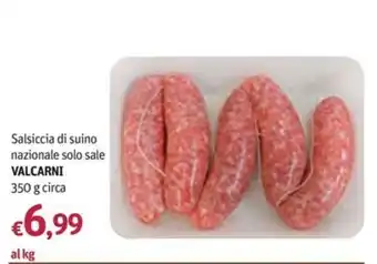 Futura Supermercati Salsiccia di suino nazionale solo sale Valcarni offerta