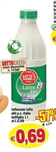 Il Castoro Supermercati Latte U.H.T. Fattoria Sano offerta