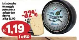 Il Castoro Supermercati lattebusche formaggio pennanera asiago dop riserva offerta