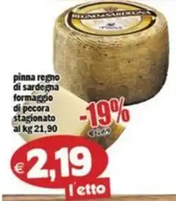 Il Castoro Supermercati pinna regno di sardegna formaggio di pecora stagionato offerta
