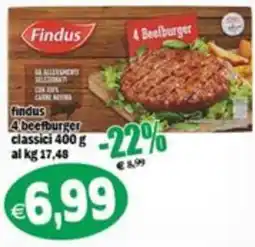 Il Castoro Supermercati Findus 4 beefburger classici offerta