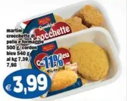 Il Castoro Supermercati Martini crocchette di pollo e formaggio offerta