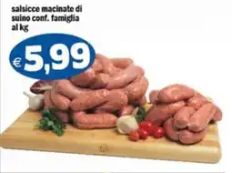 Il Castoro Supermercati salsicce macinate di suino conf. famiglia offerta