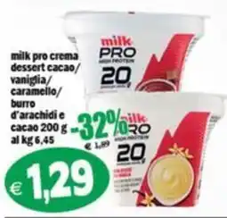 Il Castoro Supermercati milk pro crema dessert cacao offerta