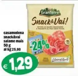 Il Castoro Supermercati Snack&Vai! salame mais offerta