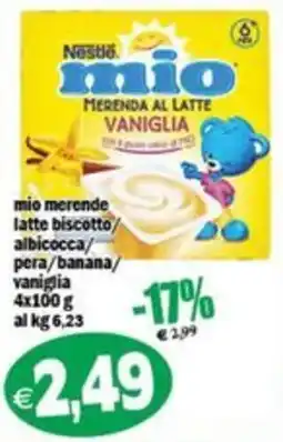 Il Castoro Supermercati Nestlé mio merenda al latte vaniglia offerta