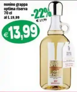 Il Castoro Supermercati nonino grappa optima riserva offerta