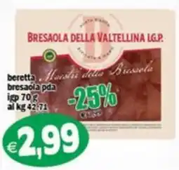 Il Castoro Supermercati Bresaola della Valtellina I.G.P. beretta offerta