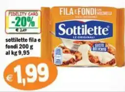 Il Castoro Supermercati Sottilette fila e fondi offerta