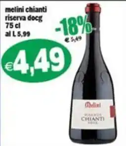 Il Castoro Supermercati melini chianti riserva docg offerta