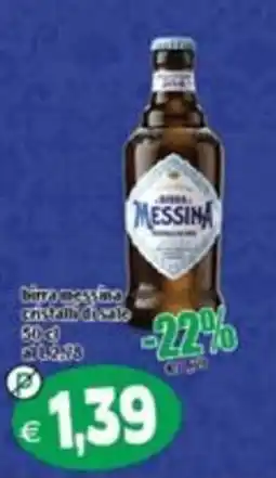 Il Castoro Supermercati Birra Messina cristallina offerta