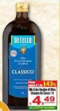 CTS Supermercati Olio Extra Vergine di Oliva Classico De Cecco offerta