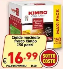 Ipercarni Cialde macinato fresco Kimbo offerta