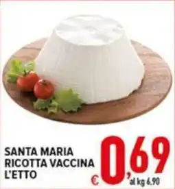 Iper Triscount Santa Maria ricotta vaccina offerta