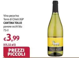 Futura Supermercati Vino pecorino Terre di Chieti IGP Cantina Tollo pavone occhi blu offerta