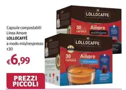 Futura Supermercati Capsule compostabili Linea Amore LOLLOCAFFÈ offerta