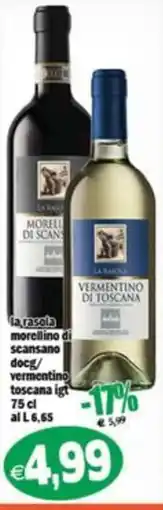 Il Castoro Supermercati La rasola morellino di scansano docg/vermentino toscana igt offerta