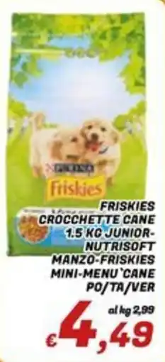 Idromarket Friskies crocchette cane junior-nutrisoft manzo offerta