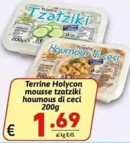 Ipercarni Terrine Holycon mousse tzatziki houmous di ceci offerta