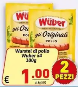 Ipercarni Wurste di pollo Wuber offerta