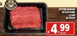 Iper Triscount Fettine burger di Scottona offerta