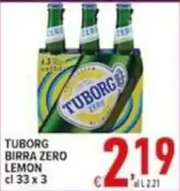 Iper Triscount Tuborg birra zero lemon offerta