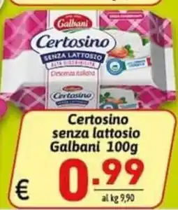 Ipercarni Certosino senza lattosio Galbani offerta