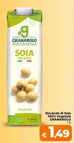 Ipercoop Radenza Bevanda di Soia 100% Vegetale Granarolo offerta