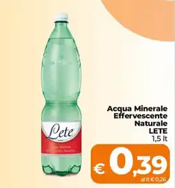 Ipercoop Radenza Acqua Minerale Effervescente Naturale Lete offerta