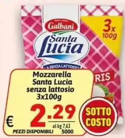 Ipercarni Mozzarella Santa Lucia senza lattosio offerta