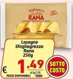 Ipercarni Lasagne Sfogliagrezza Rana offerta