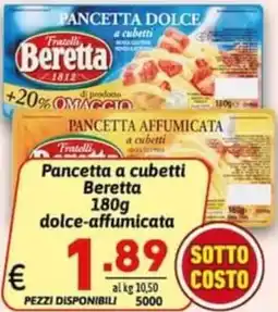 Ipercarni Pancetta a cubetti Beretta dolce-affumicata offerta