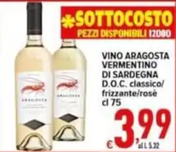 Iper Triscount Vino Aragosta Vermentino di Sardegna D.O.C. classico offerta