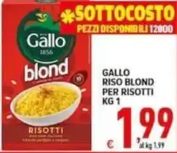 Iper Triscount Gallo riso blond per risotti offerta